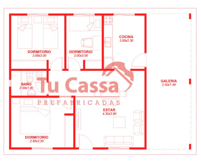 Plano de VIVIENDA MINIMALISTA 1