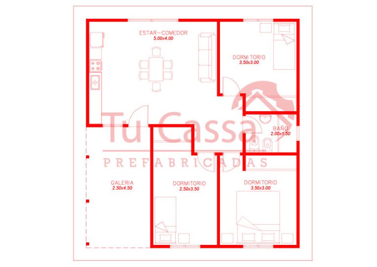 Plano de VIVIENDA TRADICIONAL 7